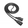 Akyga AK-UP-06 Server-Netzkabel IEC C14 auf C15, 1,8 m, schwarz