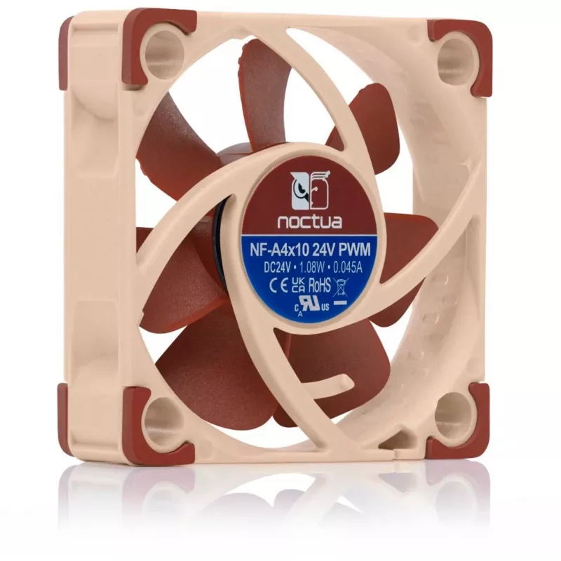 Noctua NF-A4x10 24V PWM Gehäuselüfter, 40 mm, 5000 U/min, 19,6 dB, Beige/Braun