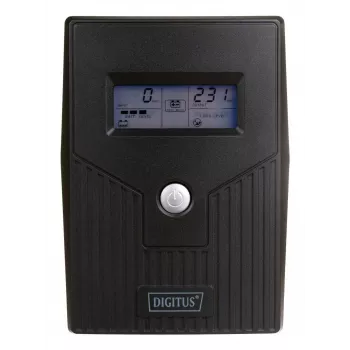 DIGITUS Line-Interactive USV, 800VA/480W 12V/9Ah X1 Akku, 2x CEE 7/7 Steckdose, RJ-11, LCD (DN-170064-LCD)