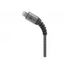 Goobay 49269 USB-A-auf-Lightning-Kabel, 2 m, Textilmantel, Metallstecker, MFi-zertifiziert, USB 2.0, Space Grau/Silber
