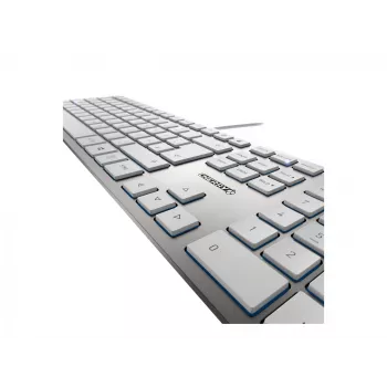 Tastatur CHERRY KC 6000 schlank Universal USB QWERTZ Deutsch Silber