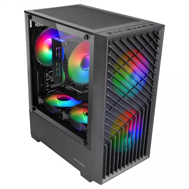 Tacens Mars MC-VORTEX mATX-Gehäuse, schwarz, 3x 120 mm FRGB-Lüfter