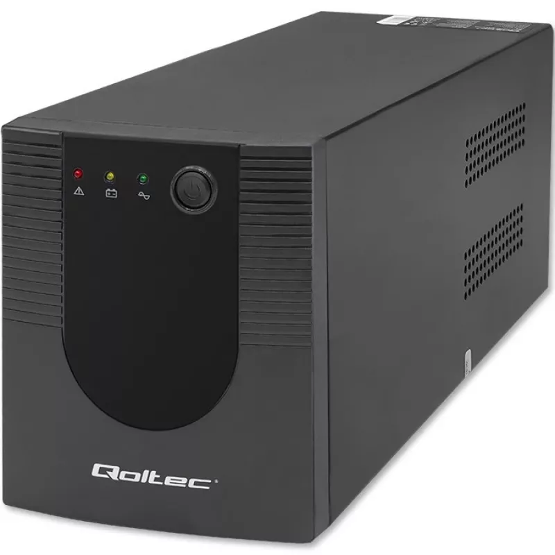 Qoltec Monolith 53775 Line-Interactive USV, 1200 VA (1,2 kVA) / 720 W, AVR, 4 AC-Steckdosen, schwarz