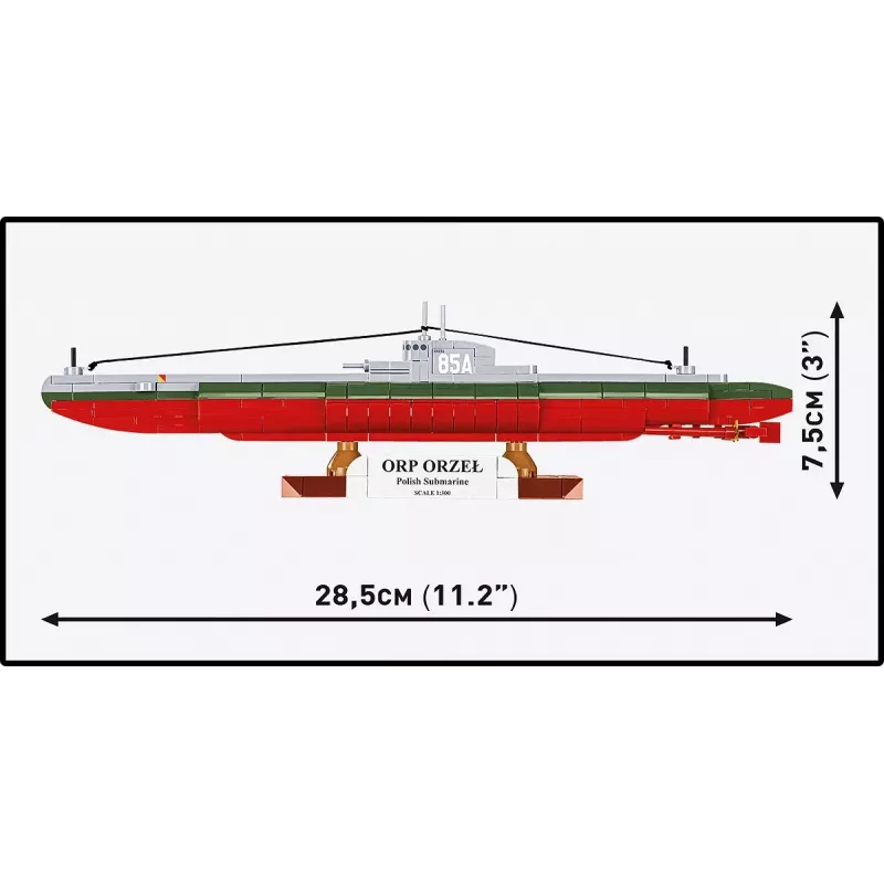 Bausatz Cobi ORP Orzeł 193 Blöcke Montagemodell Schiff