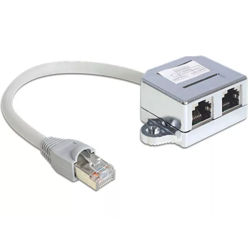 DeLOCK 65441 RJ45 Port-Doppler, Ethernet-100Base-TX-Splitter, 1x RJ-45 (Stecker) auf 2x RJ-45 (Buchse), 15 cm