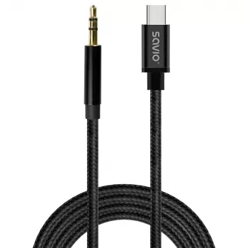 Audiokabel Savio CL-188 2 m Schwarz Stecker auf Stecker