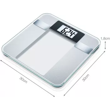 Beurer BG 13 Square Grau, Transparent elektronische Personenwaage