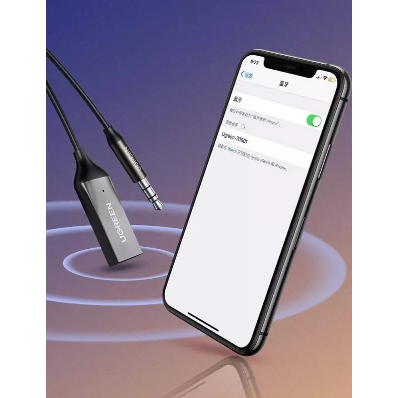 UGREEN CM309 Bluetooth-5.0-Audioempfänger, USB, 3,5-mm-AUX-Klinke, Schwarz