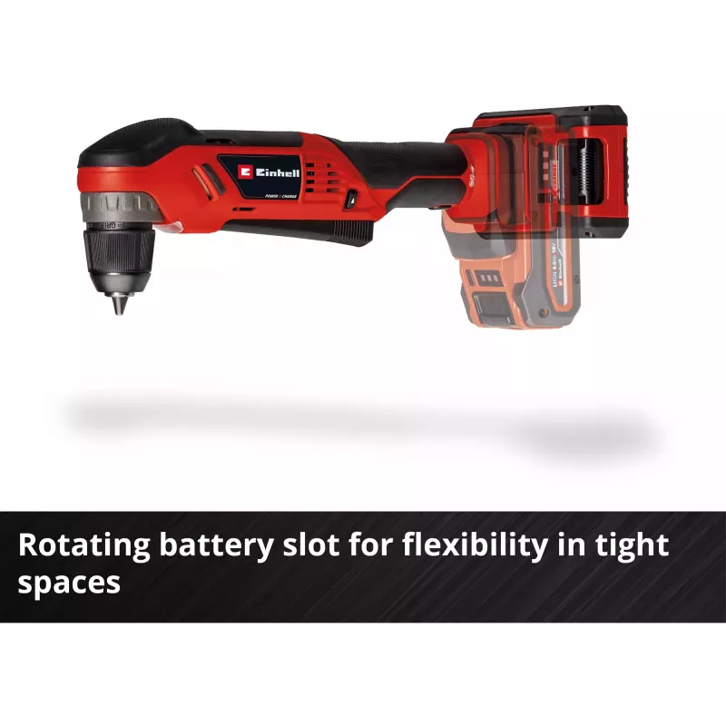 Einhell TE-AD 18 Li Solo Akku-Winkelbohrschrauber, Power X-Change, 18 V, 45 Nm, ohne Akku und Ladegerät, rot/schwarz