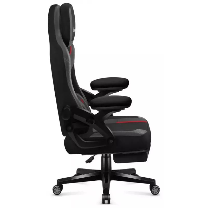 Gaming-Stuhl huzaro Force 4.6 — ergonomischer Stoffsitz, höhenverstellbar, neigbar, Lordosenstütze, 130 kg max., Sitzbreite 41 cm