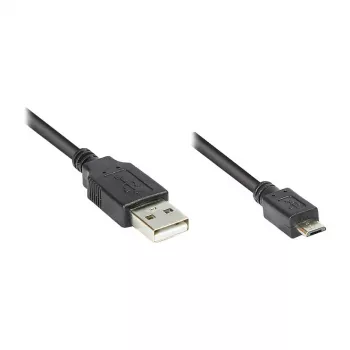 GoodConnections Verbindungskabel USB 2.0 Stecker A auf Stecker Micro B, schwarz, 3 m