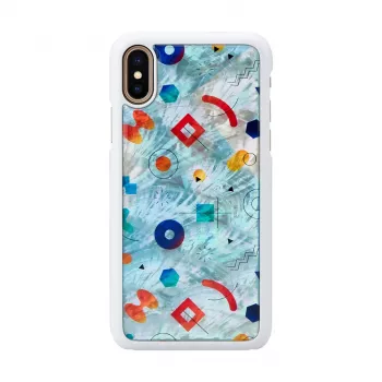 Handyhülle iKins für iPhone XS / iPhone X S – weiß poppin rock schützende Rückabdeckung