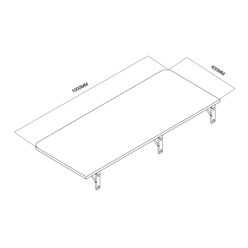 Maclean MC-128WD Wand-Klappregal, 100×40 cm, Holzoptik