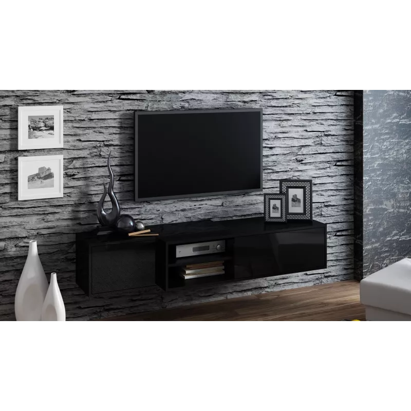 Cama TV-Schrank SIGMA1 180 schwarz/schwarz glänzend