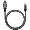 Ethernet-Kabel USB-A 3.2 Gen1 Stecker > RJ-45 Stecker, LAN-Adapter schwarz/Silber, 1,5 Meter, geflochtener Textilmantel
