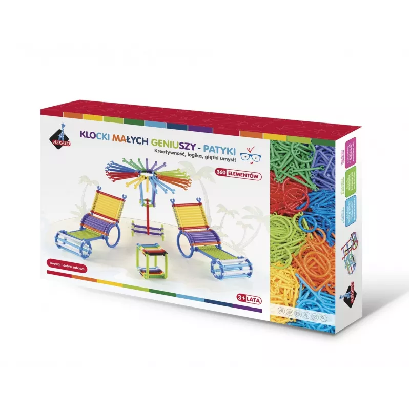 Baukastenset Ascato Blocks Sticks 360 Elemente in Box