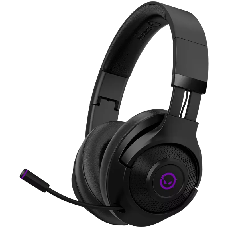 Lorgar Noah 702 (LRG-GHS702) kabelloses Gaming-Headset, Bluetooth 5.3, USB-Empfänger, 3,5 mm AUX, 40-mm-Treiber, 1000 mAh, RGB, Schwarz
