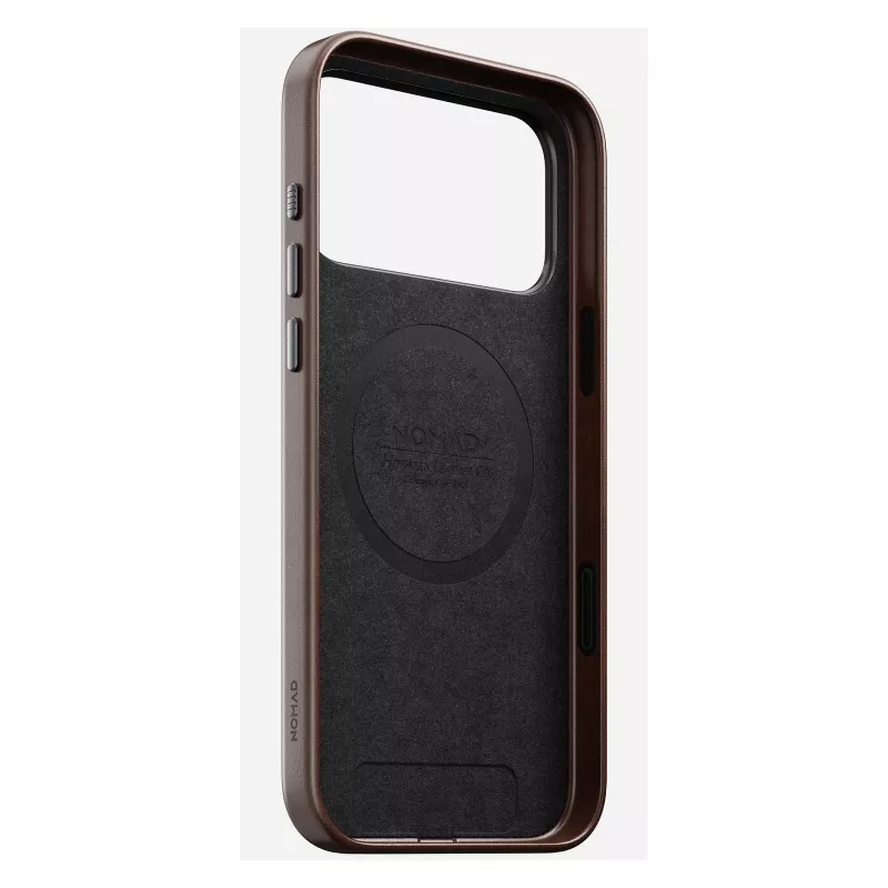 Handyhülle Nomad Traditional Leather Case für iPhone 17 Pro Max, Leder/Aluminium/Mikrofaser, passend für 6,9 Zoll (Braun)