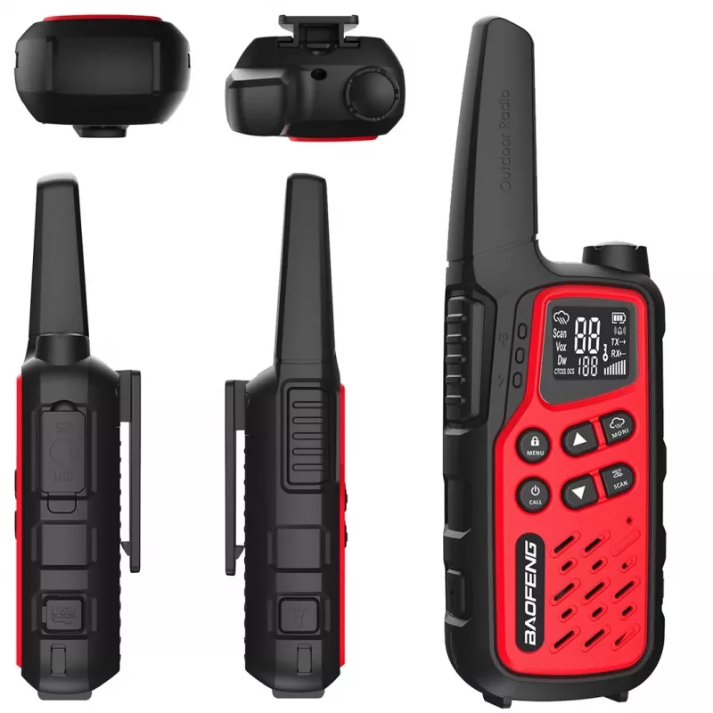 Baofeng BF-T25E Walkie-Talkie-Set, 2 Stück, rot