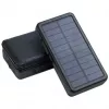 PowerNeed ES20000B faltbares Solarpanel mit Powerbank, 9 W, 20000 mAh, Li-Poly, 2x USB 2 A, Schwarz