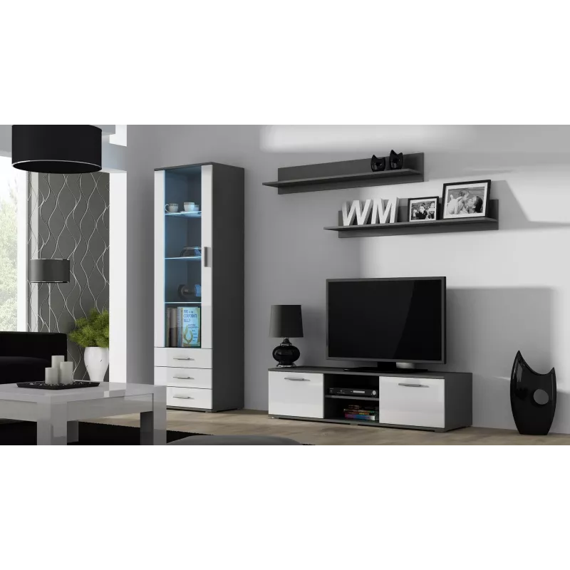 Cama TV-Ständer SOHO 140 grau/weiß glänzend