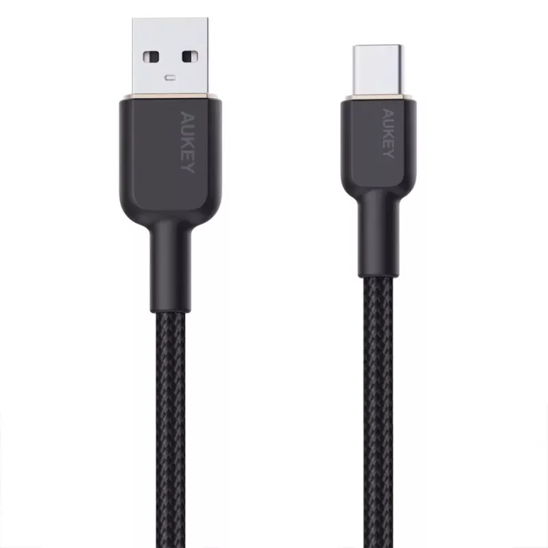 USB-A-auf-USB-C-Kabel Aukey CB-NAC1, 1 m, geflochtenes Nylon, USB PD 60 W, USB 2.0