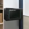 Qoltec 54465 19-Zoll-Wandschrank 6U, 600 x 370 x 600 mm, Tür aus gehärtetem Glas, SPCC-Stahl