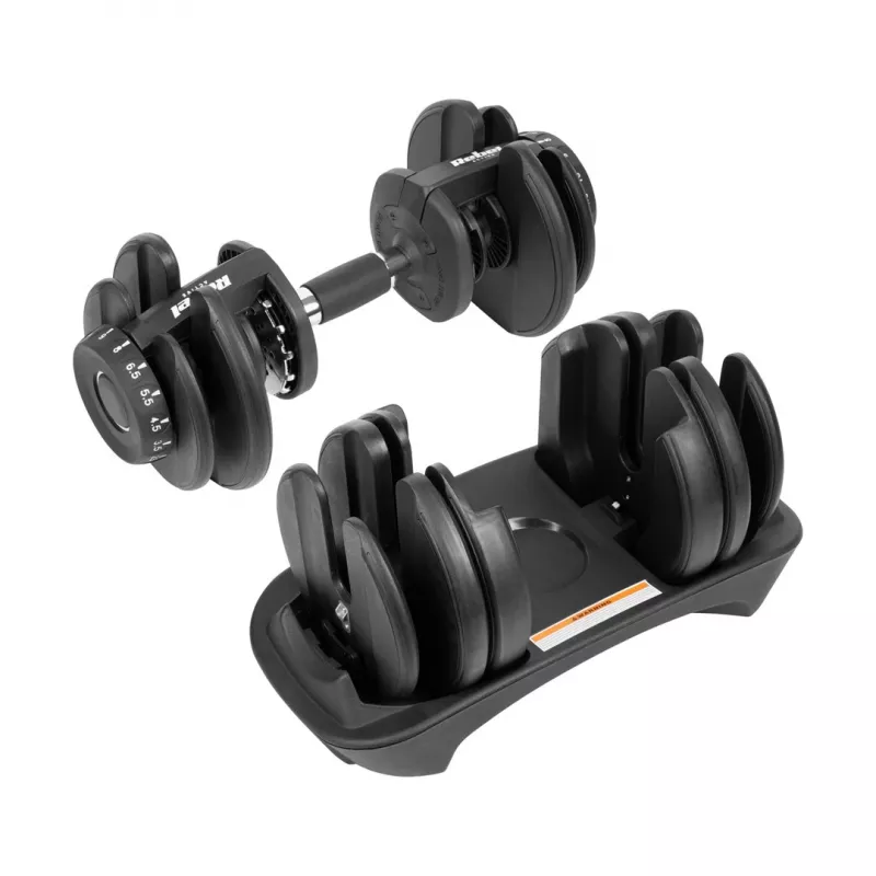 Verstellbare Gusseisenhantel Rebel RBA-2303 — bis zu 24 kg, schwarz, einteilig