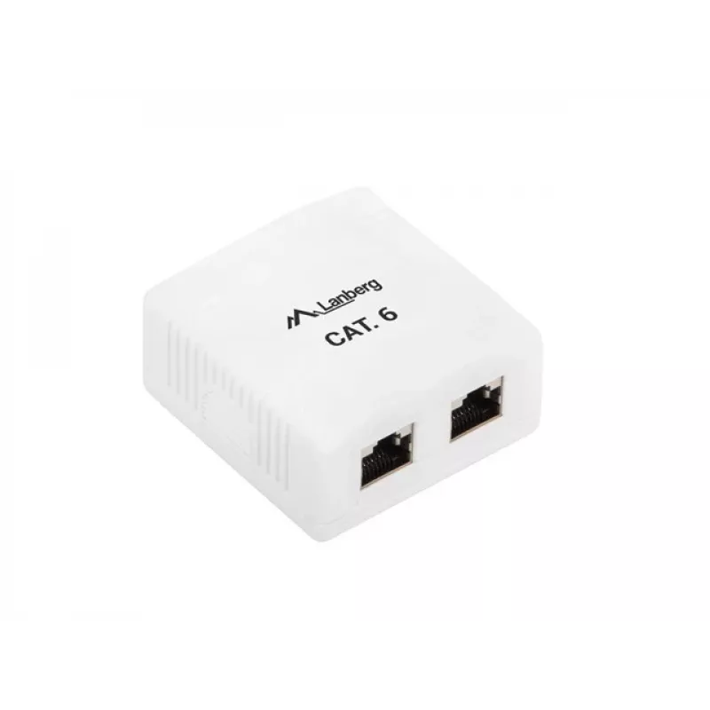 Lanberg OS6-0002-W Aufputzdose, 2x RJ45 Cat.6, Weiß