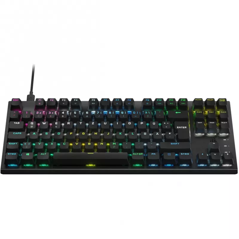 Corsair K60 PRO TKL optisch-mechanische Gaming-Tastatur, OPX-Switches, RGB, Schwarz
