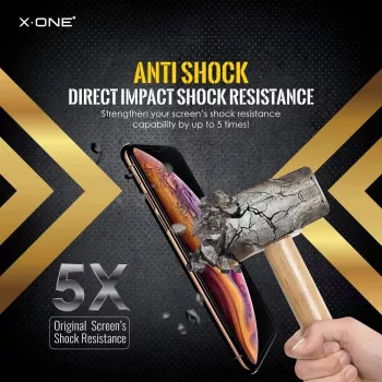 Bildschirmschutzfolie X-ONE Extreme Shock Eliminator für iPhone X — schwarz, stoßfest, langlebig