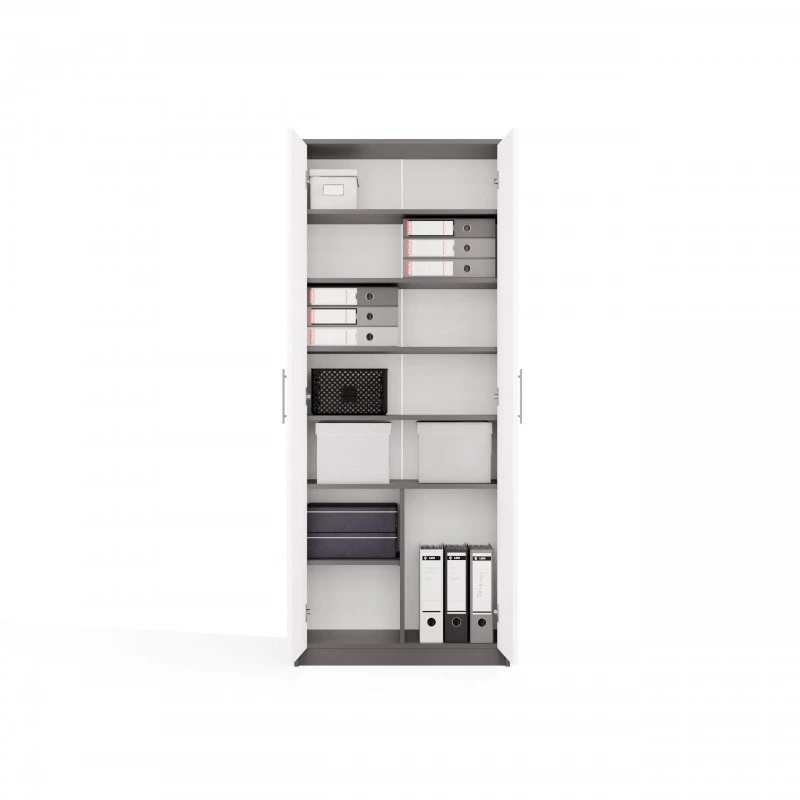 OLIV 2D CLOSED SHELVING UNIT, ANTHRACITE/Weiß SET