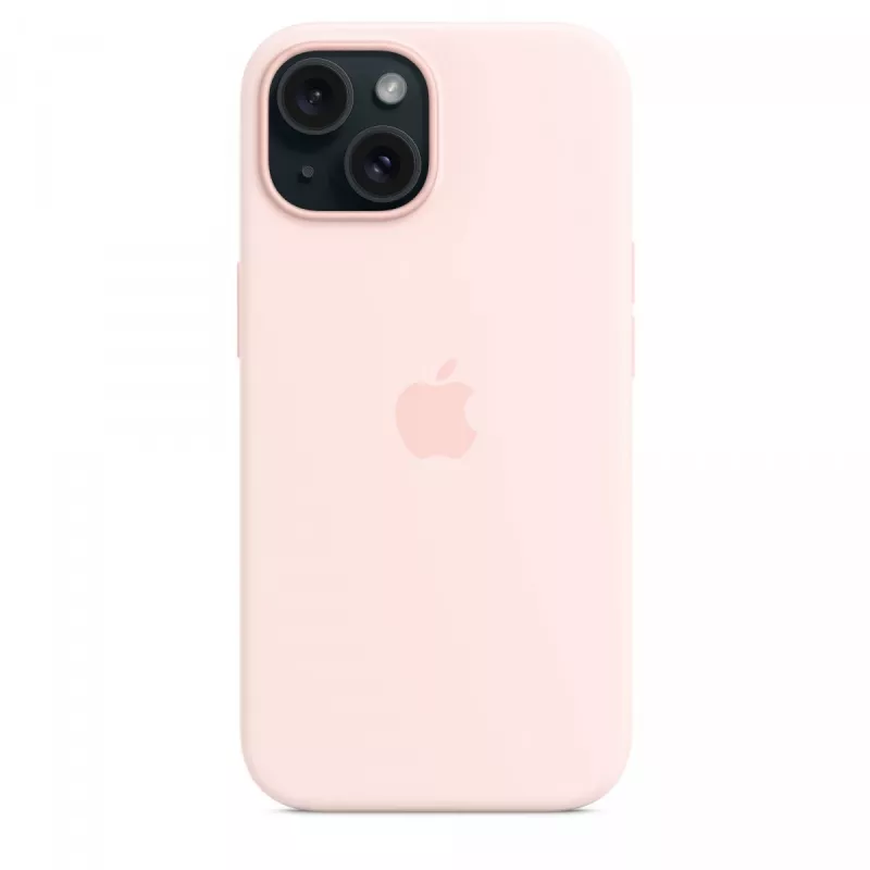 Silikonhülle mit MagSafe für iPhone 15 - Hellrosa