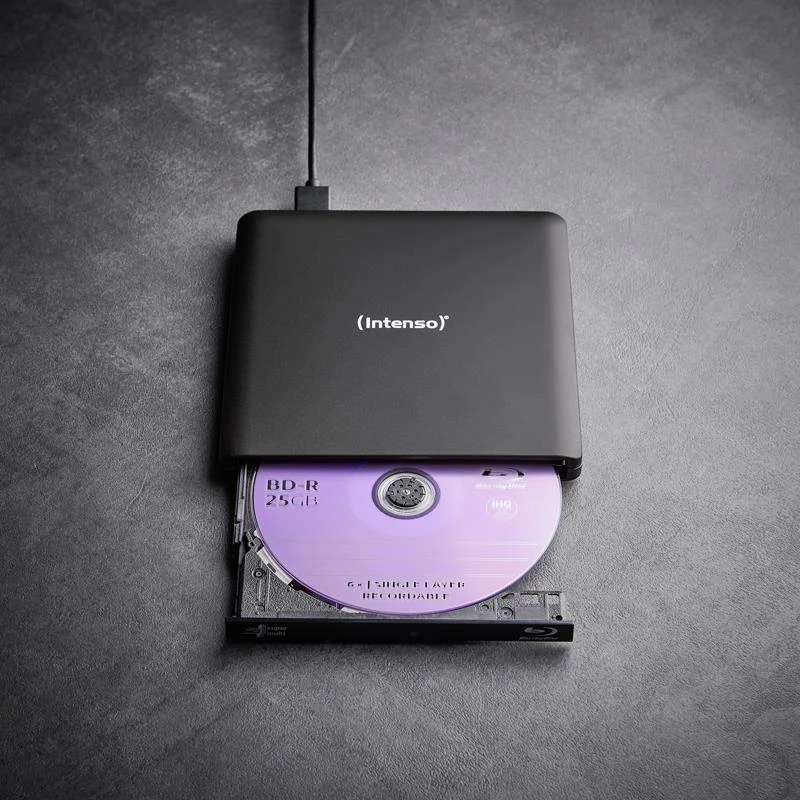 Intenso EOD 500BD Slim externer Blu-ray-Brenner, USB 3.2 Gen 1, Schwarz