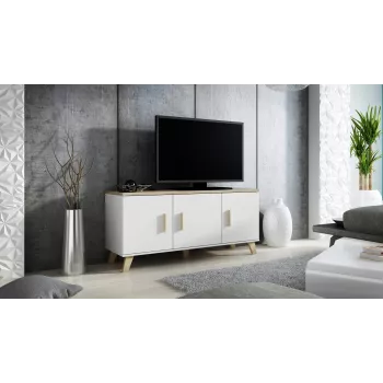 Cama sideboard LOTTA 150 3D Weiß + sonoma oak