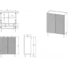 Regal cama meble ONDA 2D2SZ Bücherregal 98×45×127 cm schwarz