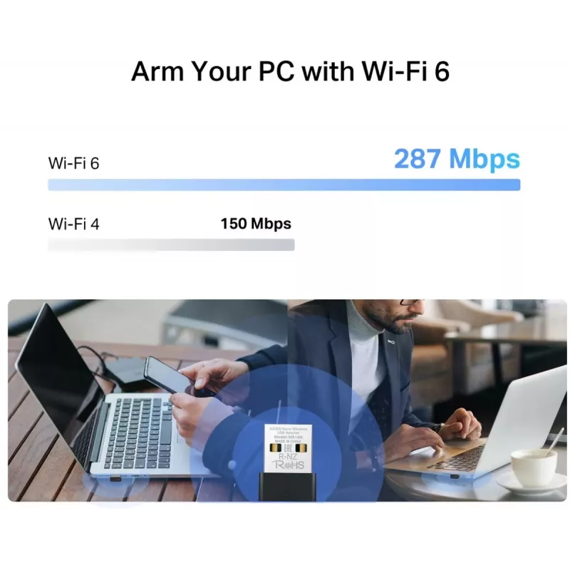 Mercusys MA14N AX3000 Nano WLAN-USB-Adapter, bis zu 287 Mbit/s