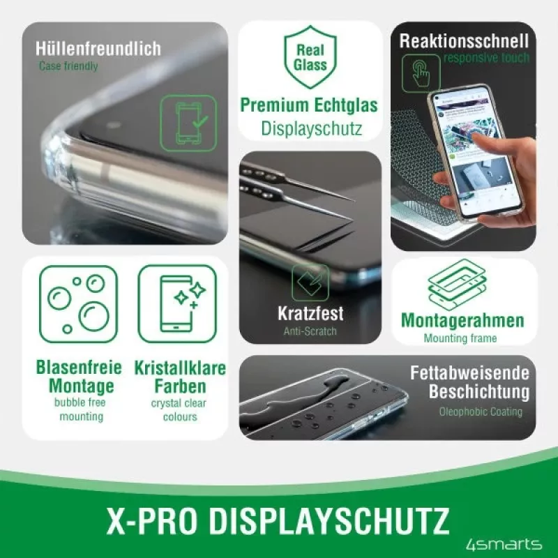 4smarts Second Glass X-Pro Bildschirmschutz für Handy