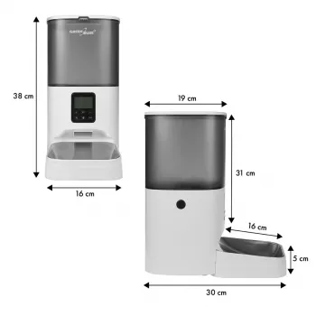 GreenBlue GB393 Automatischer Futterspender für Haustiere, 6 l, USB 5V/1A, Weiß