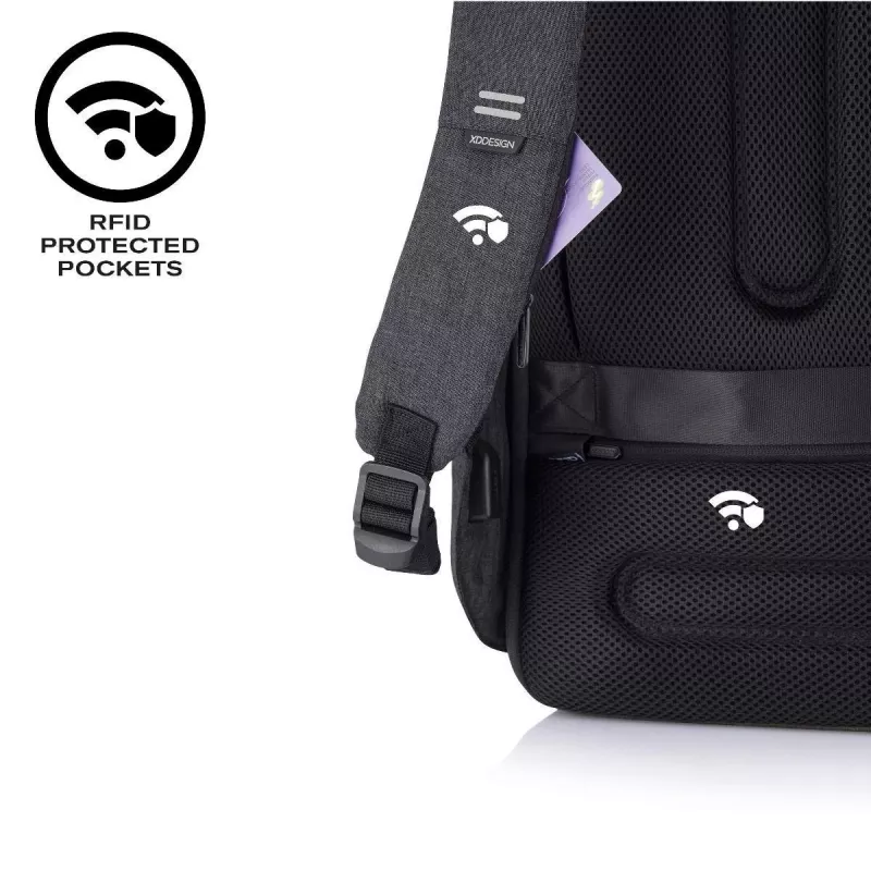 XD Design Bobby Hero Small P705.701 Anti-Diebstahl-Rucksack, 13,3-Zoll-Laptop, 12,9-Zoll-Tablet, 10,5 l, PET, Schwarz