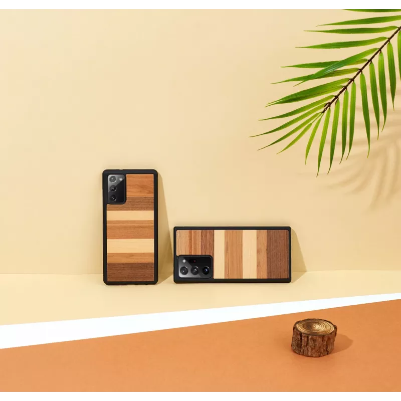 Schutzhülle Mann und Holz für Samsung Galaxy Note 20 Ultra — schwarzes Holz-Finish