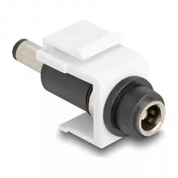 DeLOCK Keystone-Modul DC 5,5 x 2,1 mm Buchse auf DC 5,5 x 2,5 mm Stecker weiß