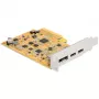 Delock 90161 PCI-Express-x4-Karte mit 2 x externen USB-Type-C-Buchsen 10 Gbps, 1 x mit DP Alt Mode