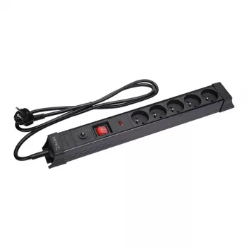 Steckdosenleiste Hawk HWPS502BK 1,5 m Kabel, 5 Steckdosen, Überspannungsschutz