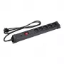 Steckdosenleiste Hawk HWPS502BK 1,5 m Kabel, 5 Steckdosen, Überspannungsschutz