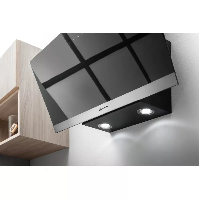 Bauknecht RBHVP 83 LM K Wandhaube, 80 cm, Abluft/Umluft, LED, schwarz/Edelstahl