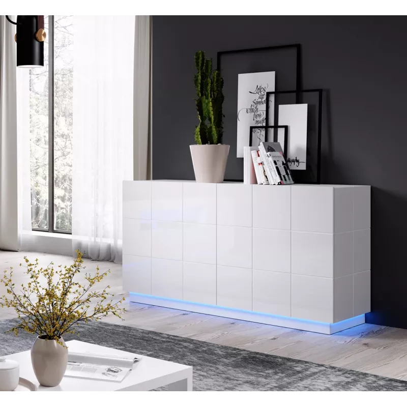 Cama Sideboard 2D REJA weiß glänzend/weiß glänzend