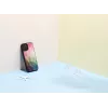 Schutzhülle iKins für Apple iPhone 12 / 12 Pro — Wasserblumen-Design, schwarz