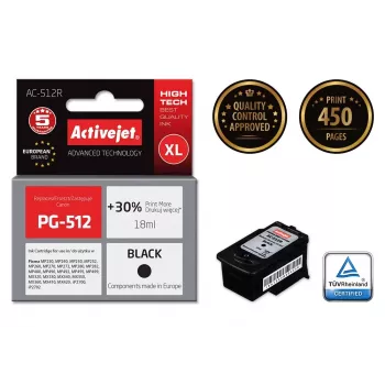 Activejet AC-512R Tinte (Ersatz für Canon PG-512; Premium; 18 ml; Schwarz)