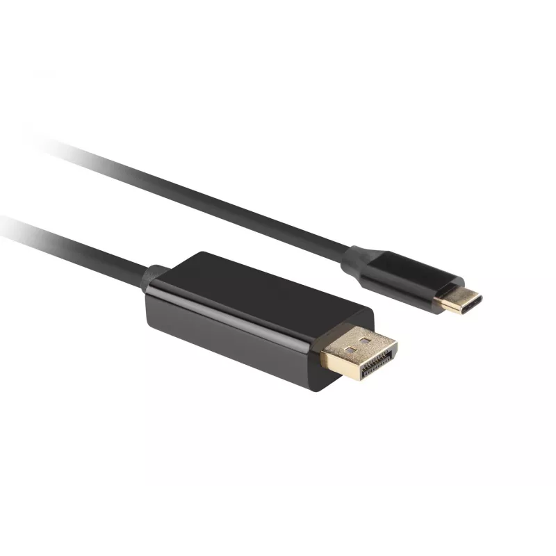 Lanberg CA-CMDP-10CU-0010-BK USB-C auf DisplayPort Kabel 1 m, 4K/60Hz, HDR, 21,6 Gb/s, vergoldet, schwarz